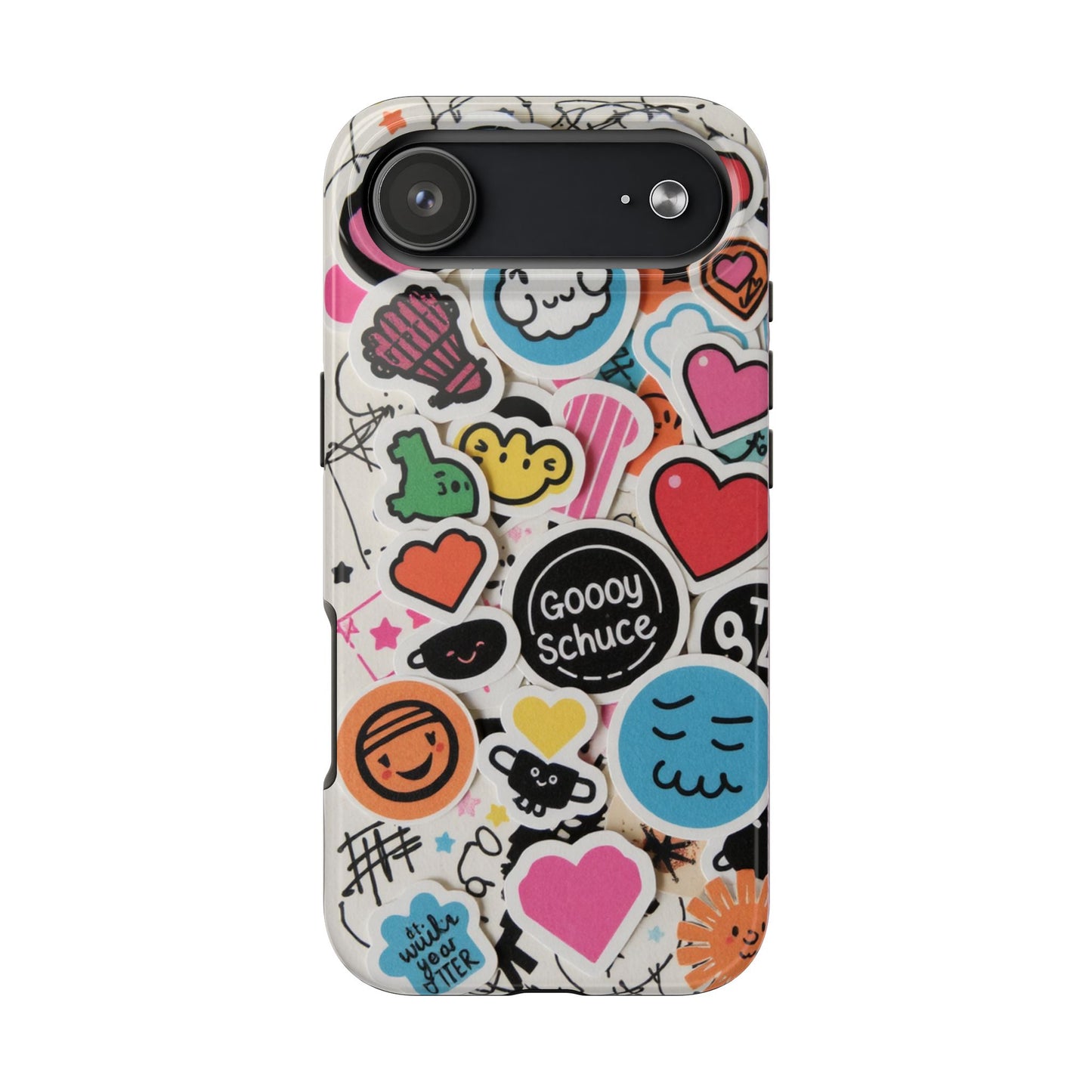 Colorful Stickers Phone Case - Fun & Trendy Tough Phone Cases