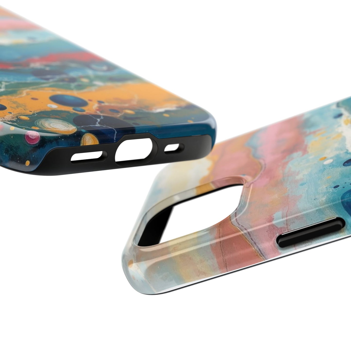 Artistic Tough Phone Case - Vibrant Waves Design for Unique Style