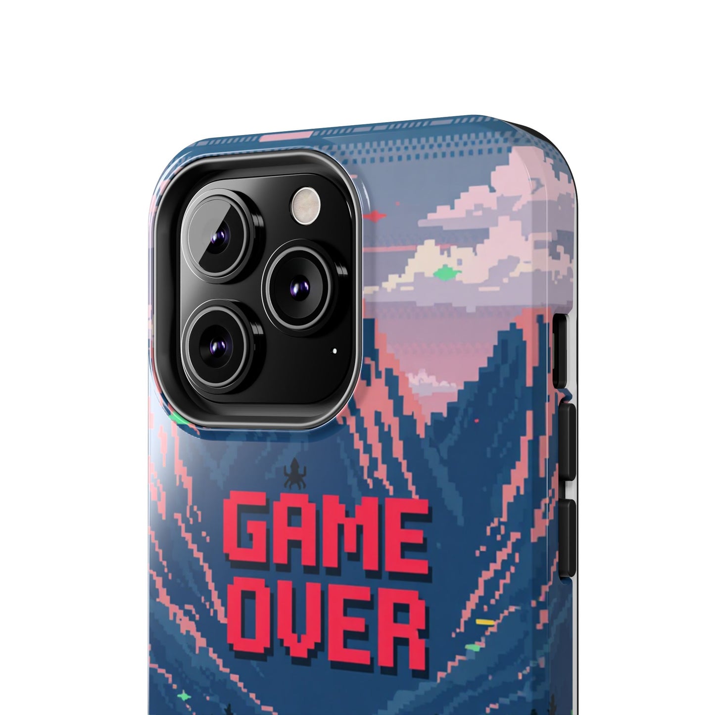 Pixel Art Tough Phone Case - 'Game Over' Design for Gamers