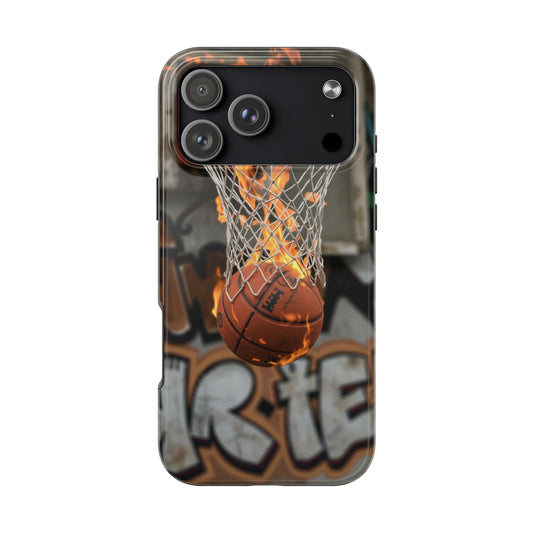 Fire Basketball Tough Phone Case - Durable Sporty Design for Athletes & Fans