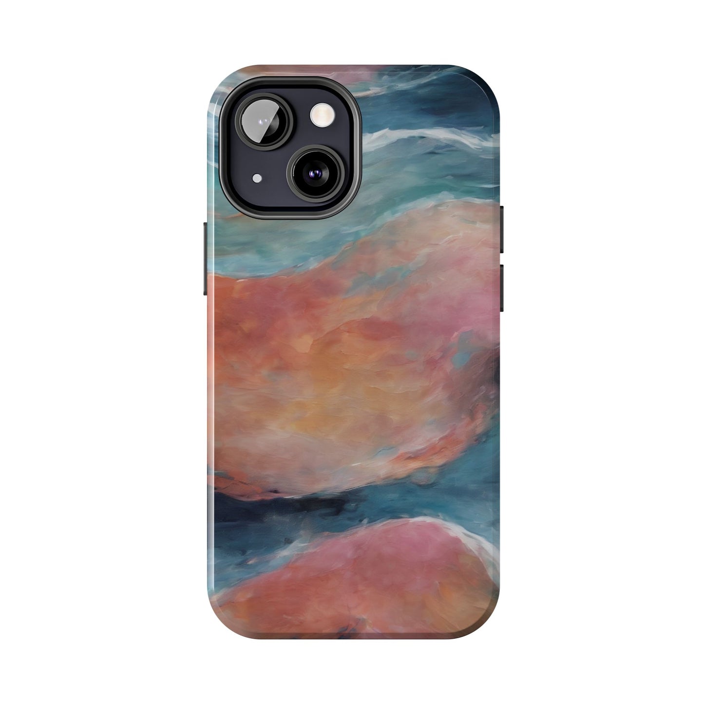 Artistic Painted Sea Tough Phone Case - Abstract Waves Design - for iPhone
