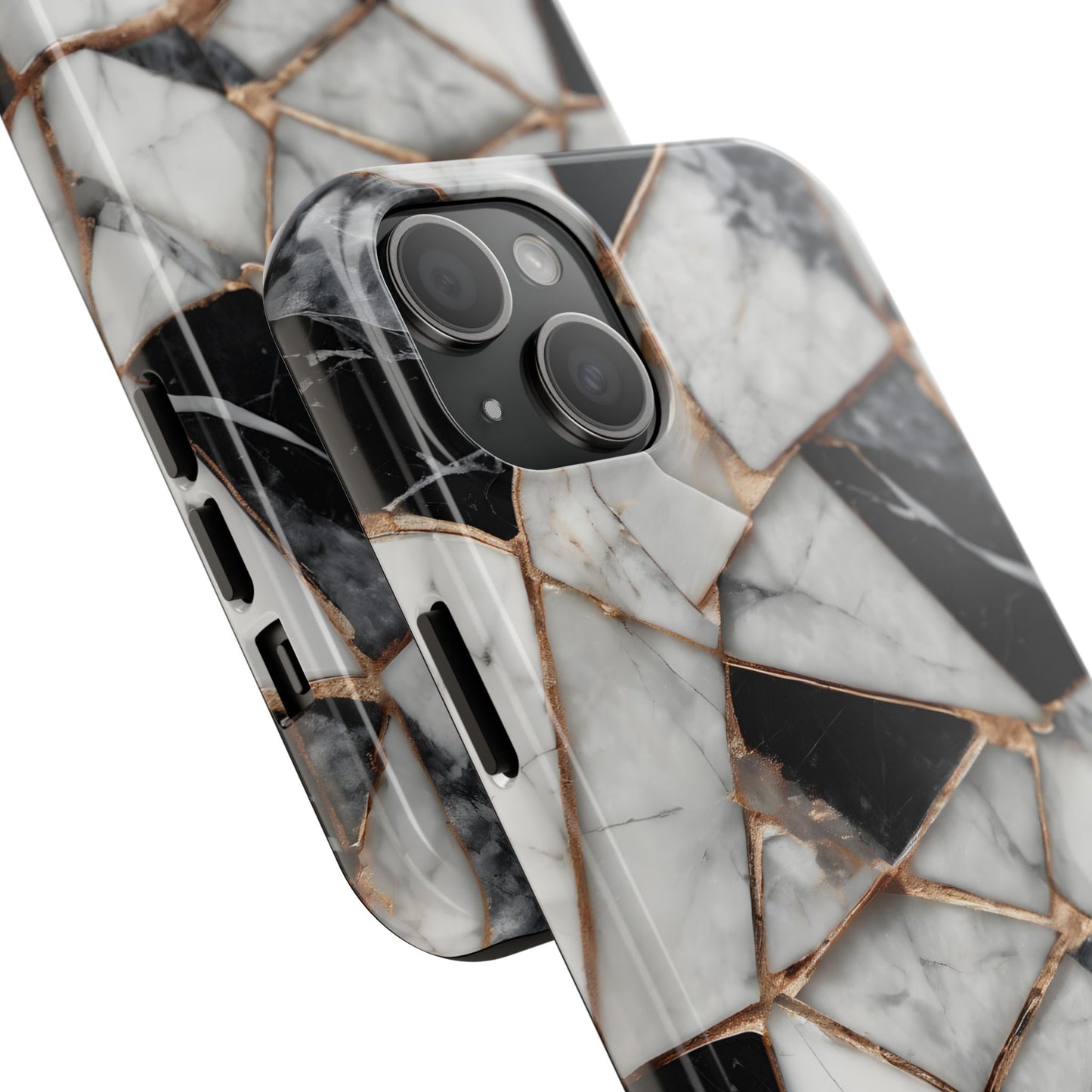 Elegant Marble Tough Phone Case - Stylish Protection for iPhone