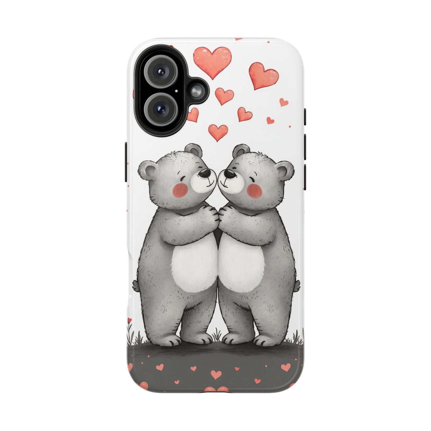 Cute Bear Love Tough Phone Case - Perfect for Valentine's Day & Couples