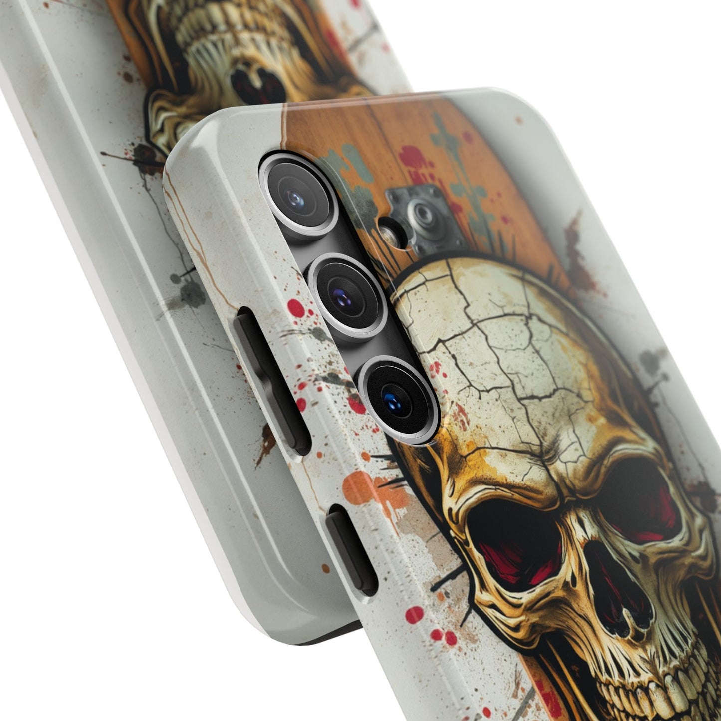 Edgy Skull Tough Phone Case - Durable Protection for Skateboard Enthusiasts