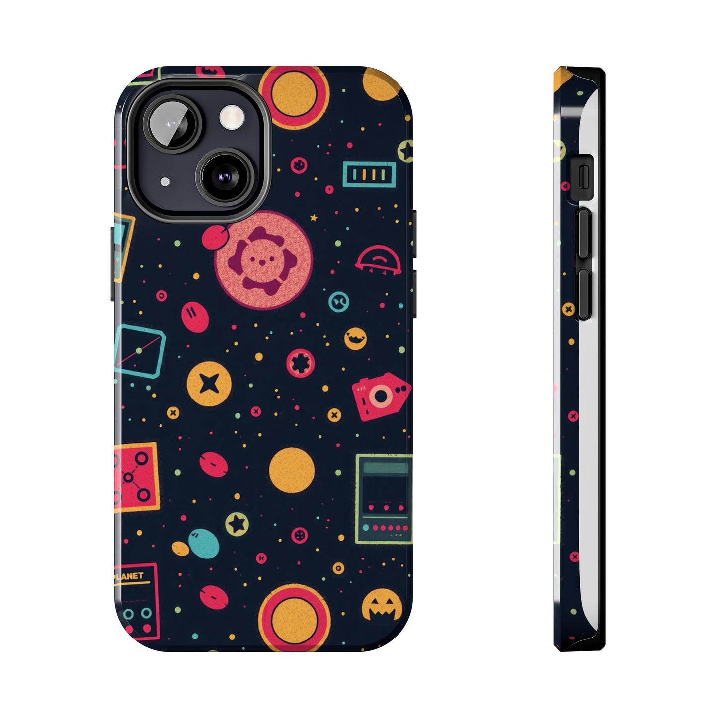 Colorful Space-Themed Tough Phone Case - Fun & Durable Protection for All Ages - for iPhone