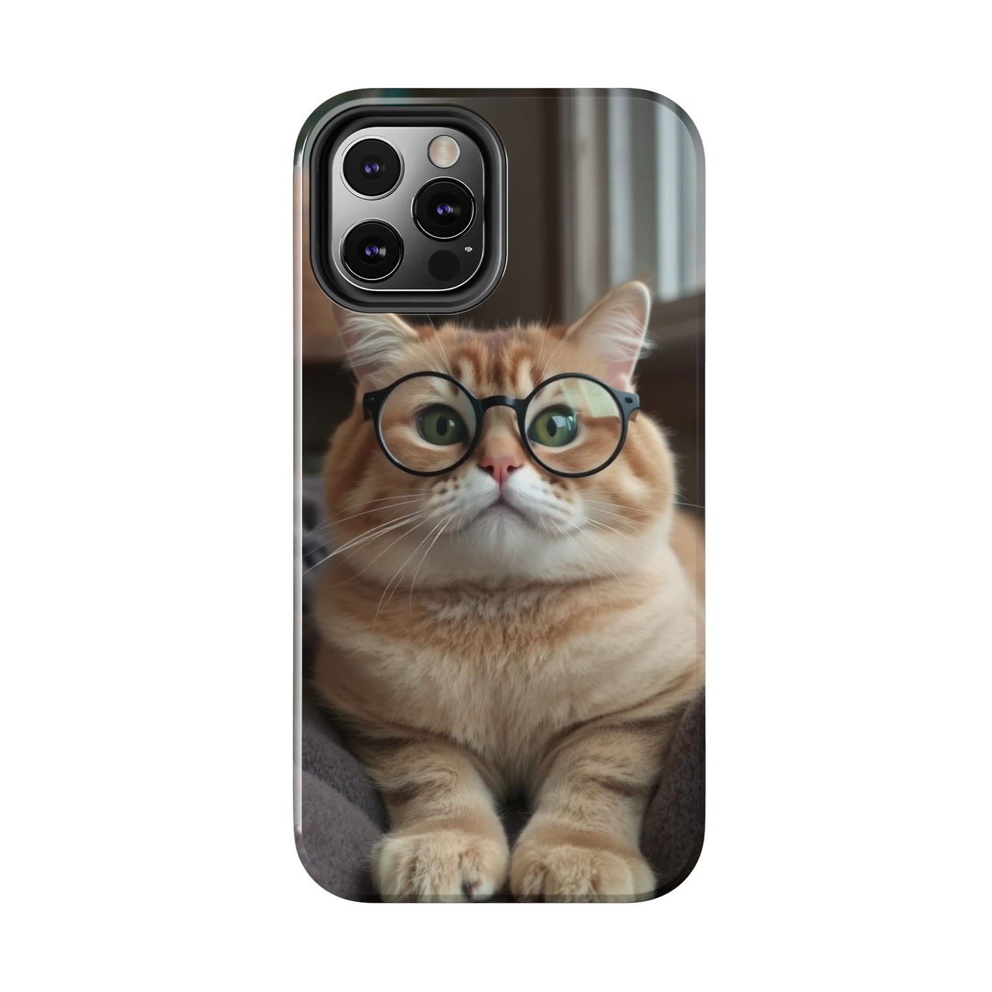 Cute Cat Glasses Tough Phone Case - Fun & Stylish Protection for Cat Lovers