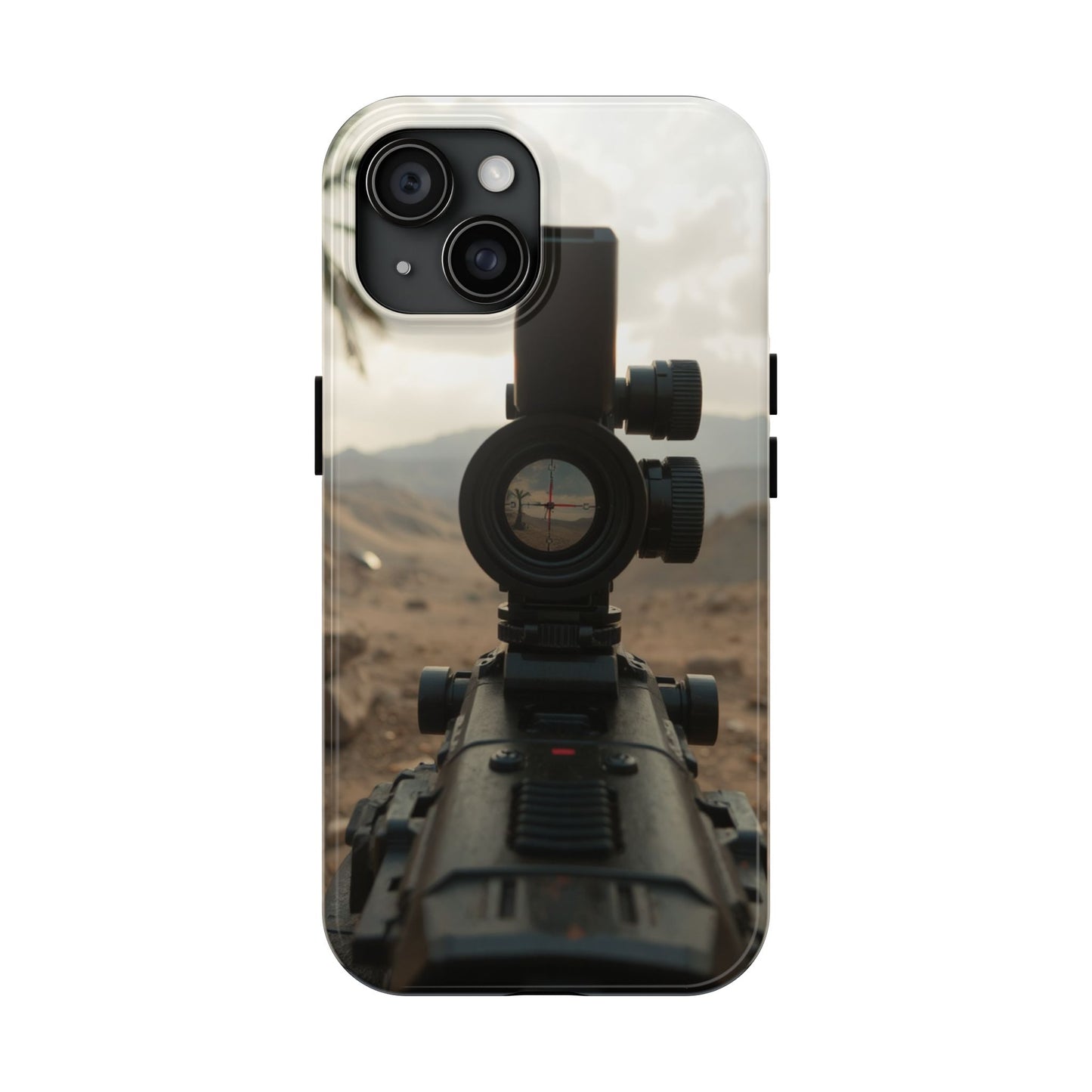 Tough Phone Case with Sniper Scope Design - Durable & Stylish Protection for Outdoors Enthusiasts