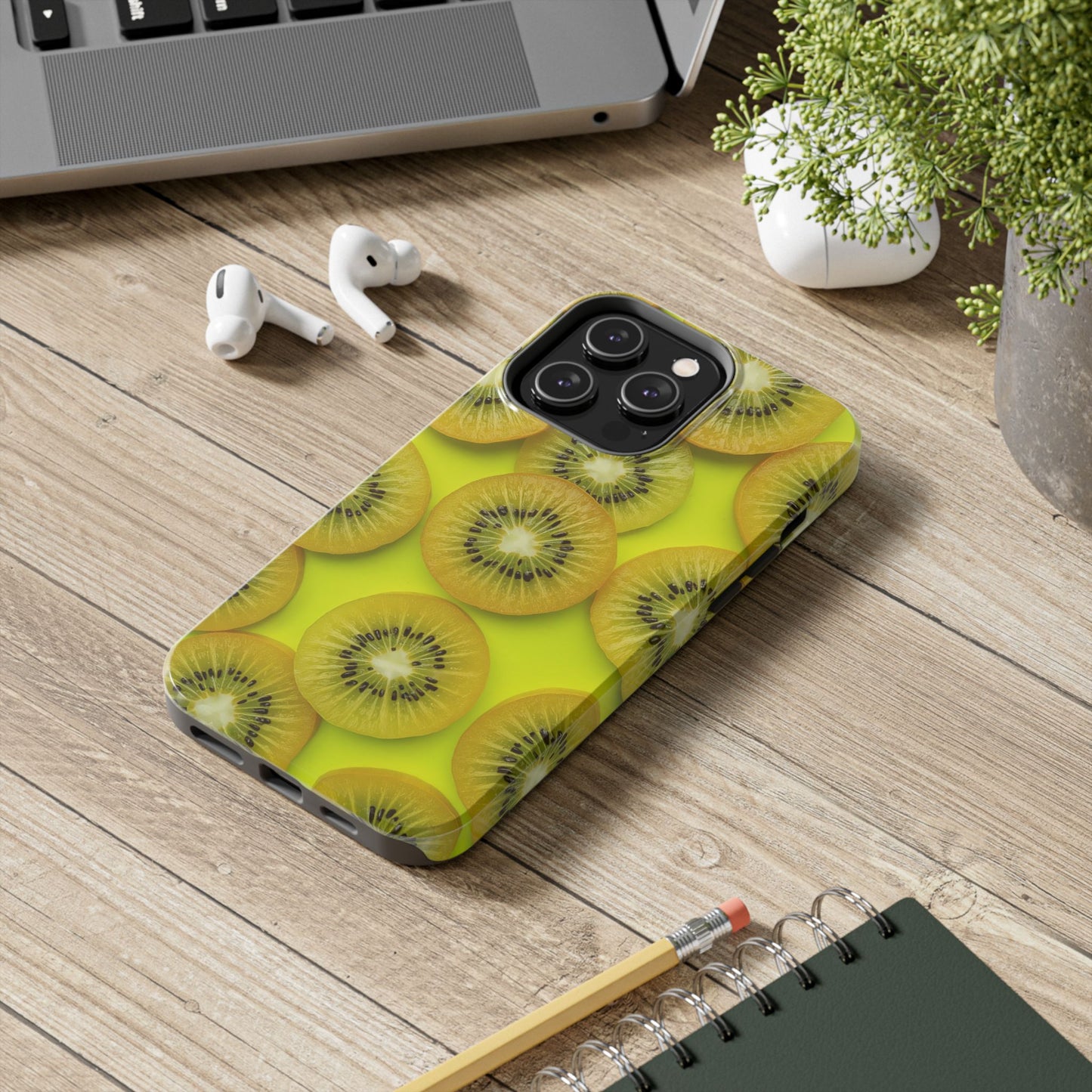 Vibrant Kiwi Tough Phone Case - Bright Yellow Design for Fruit Lovers