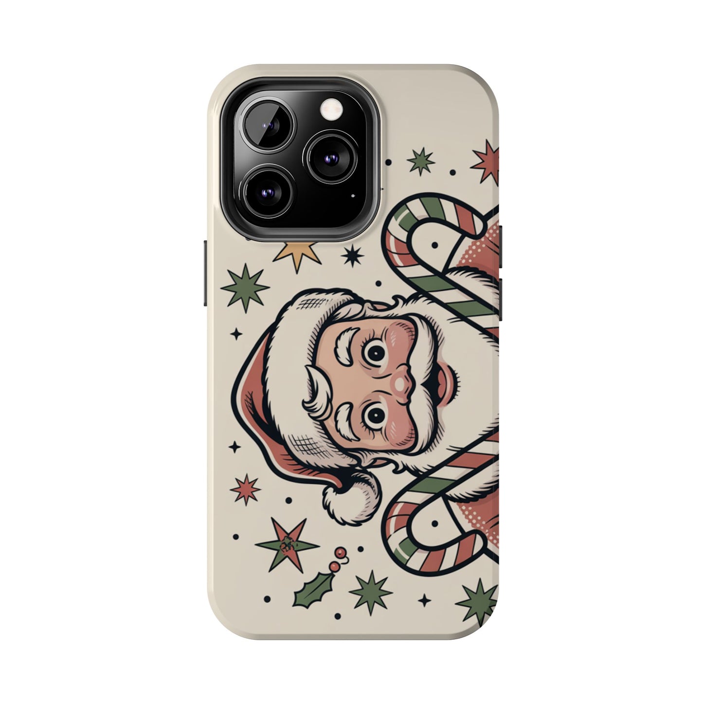 Retro Santa Tough Phone Case - Festive Holiday Design