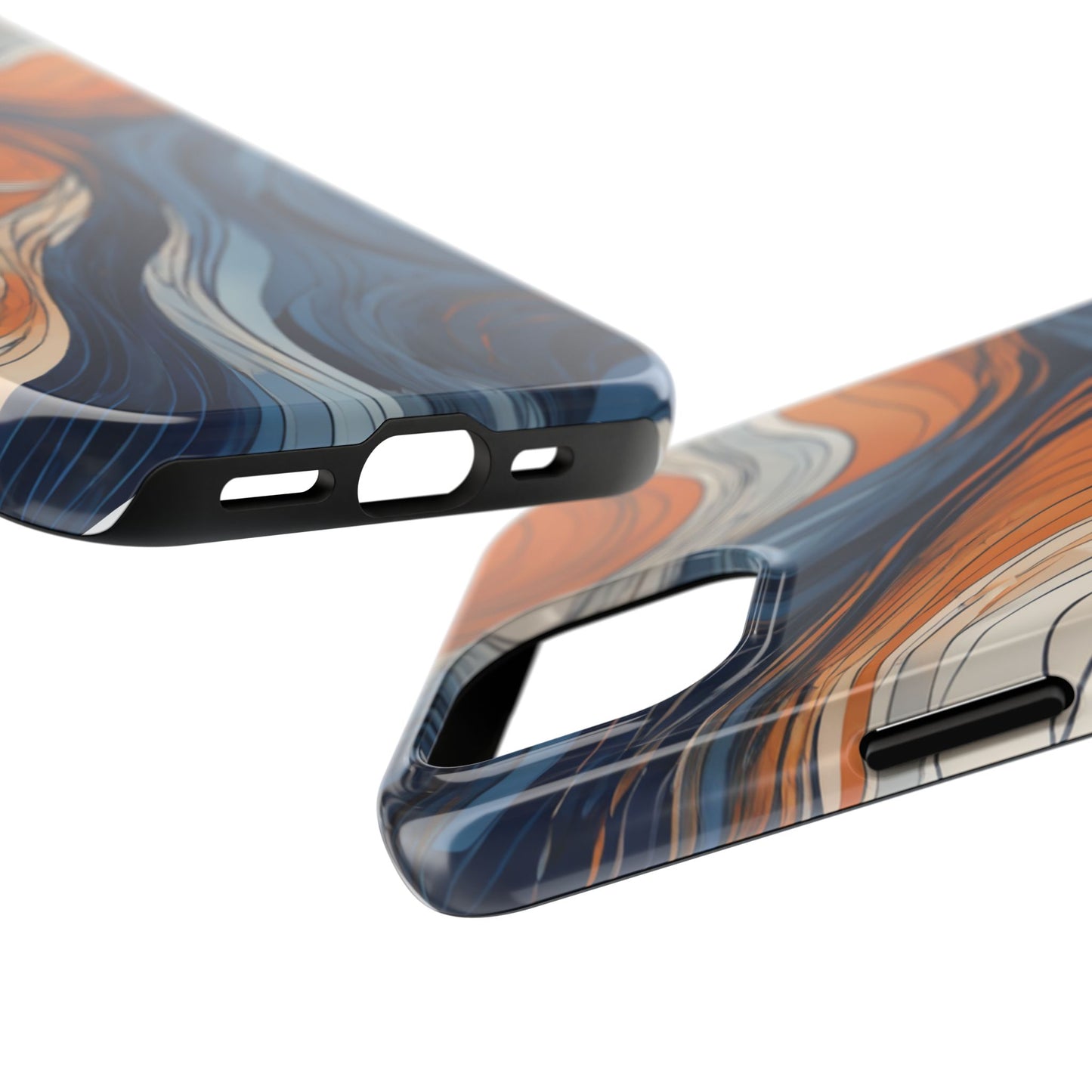 Artistic Tough Phone Case - Vibrant Abstract  Waves Design - for iPhone
