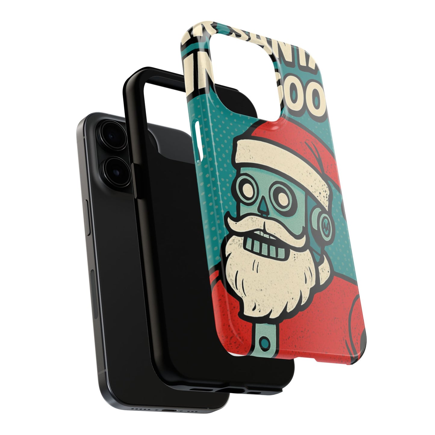Santa Robot Phone Case - Durable Tough Design for Holidays
