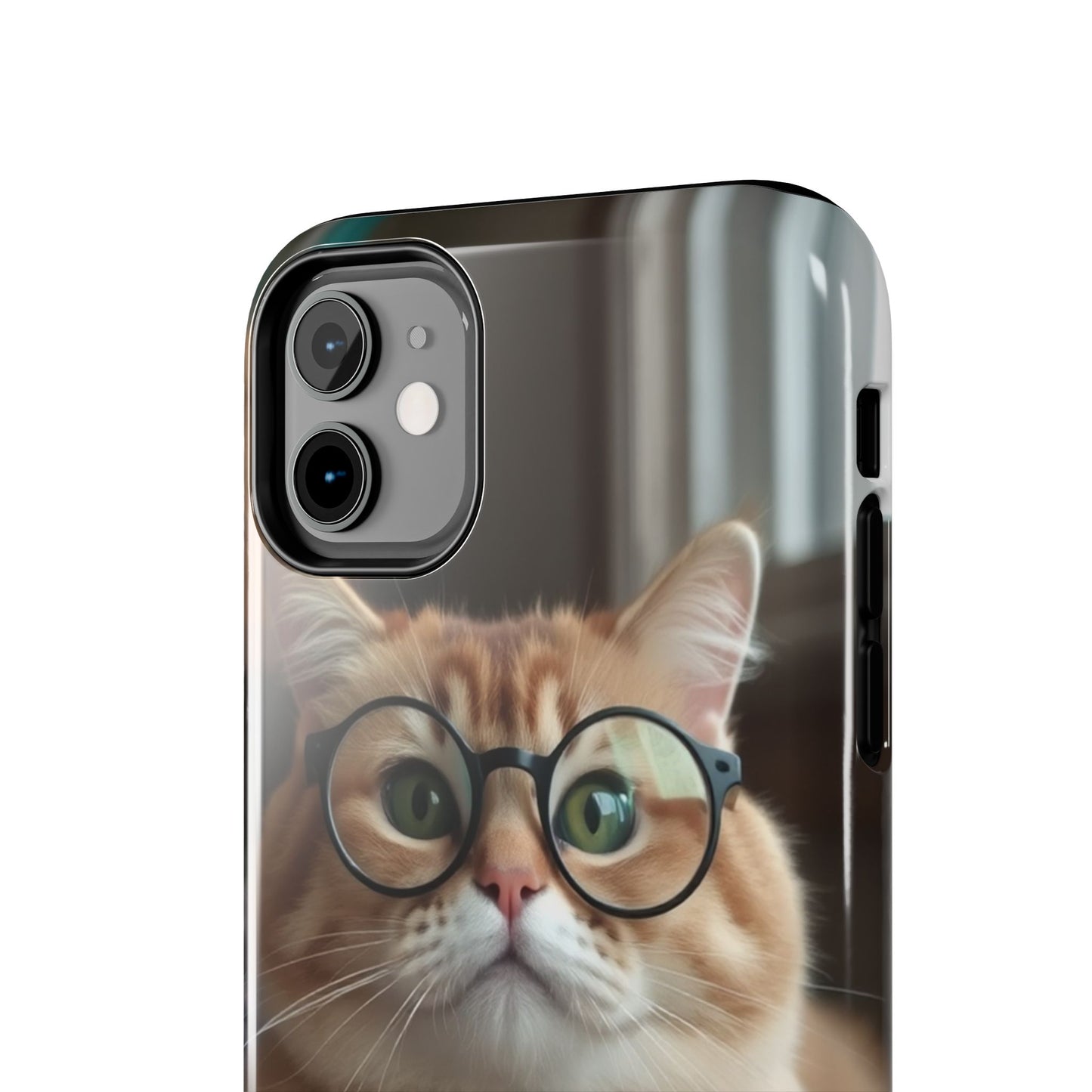 Cute Cat Glasses Tough Phone Case - Fun & Stylish Protection for Cat Lovers