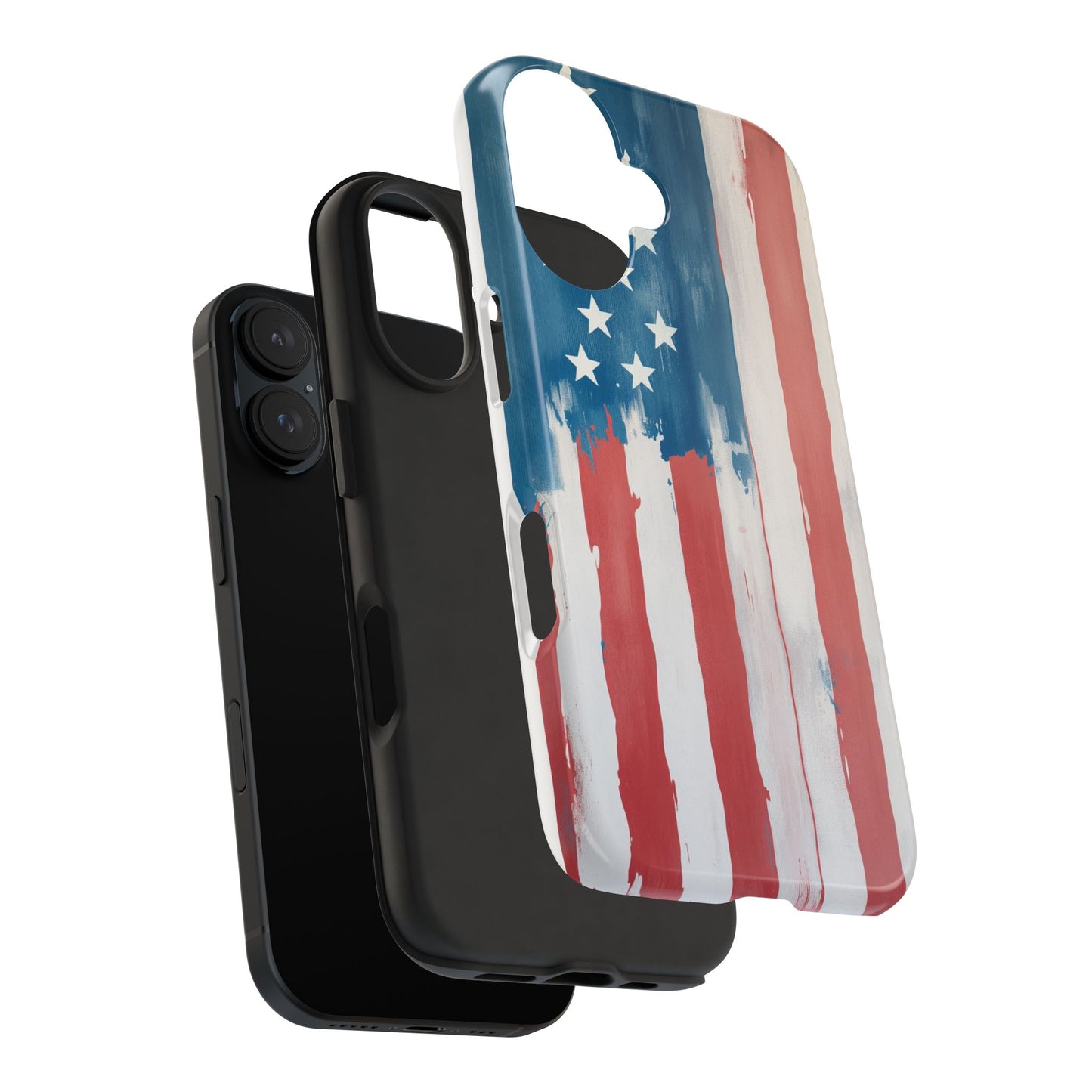 Patriotic Tough Phone Cases - Abstract USA Flag Design for Durable Protection - for iPhone