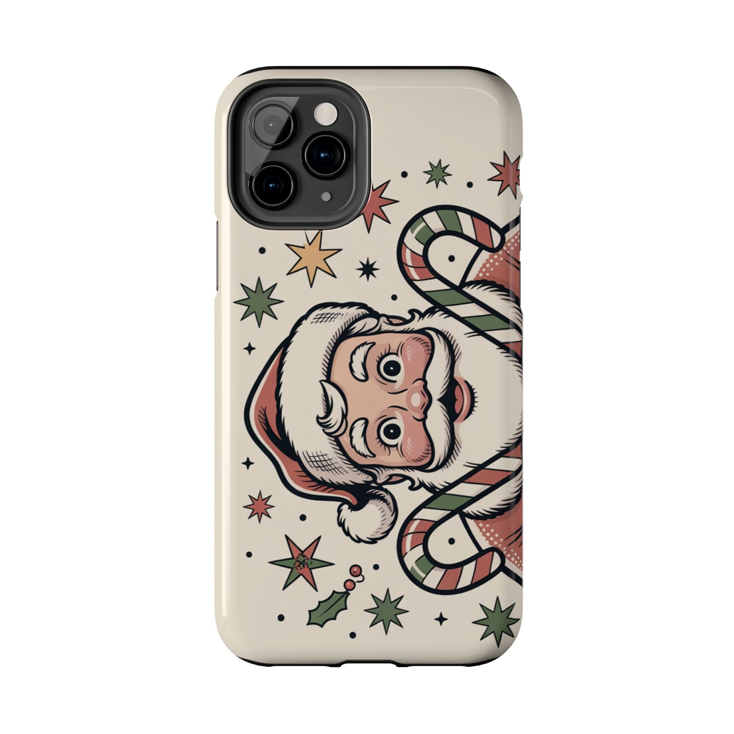 Retro Santa Tough Phone Case - Festive Holiday Design