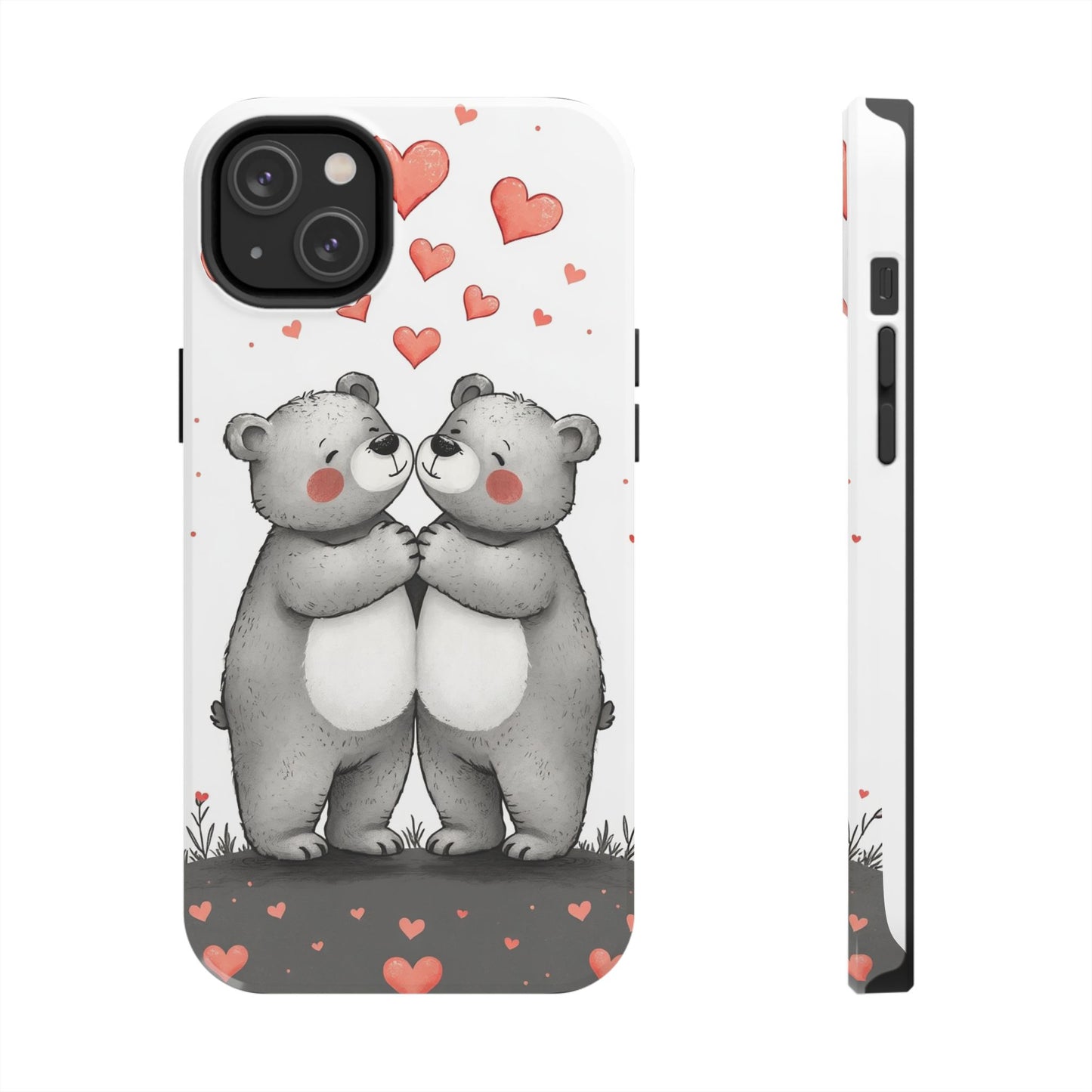 Cute Bear Love Tough Phone Case - Perfect for Valentine's Day & Couples