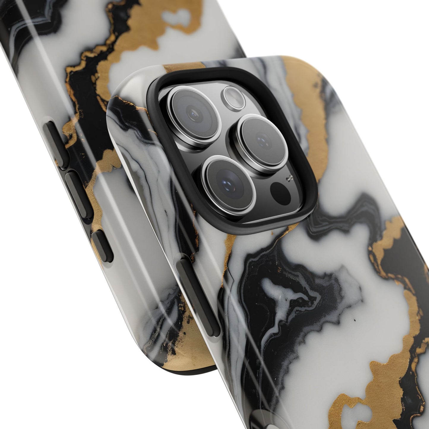 Elegant Gold Marble Tough Phone Case - Stylish Protection for Your iPhone