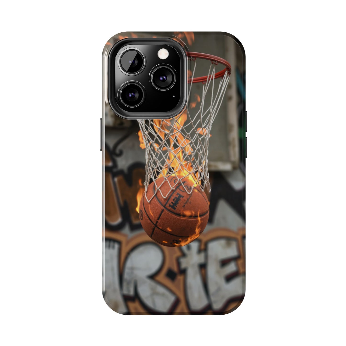 Fire Basketball Tough Phone Case - Durable Sporty Design for Athletes & Fans