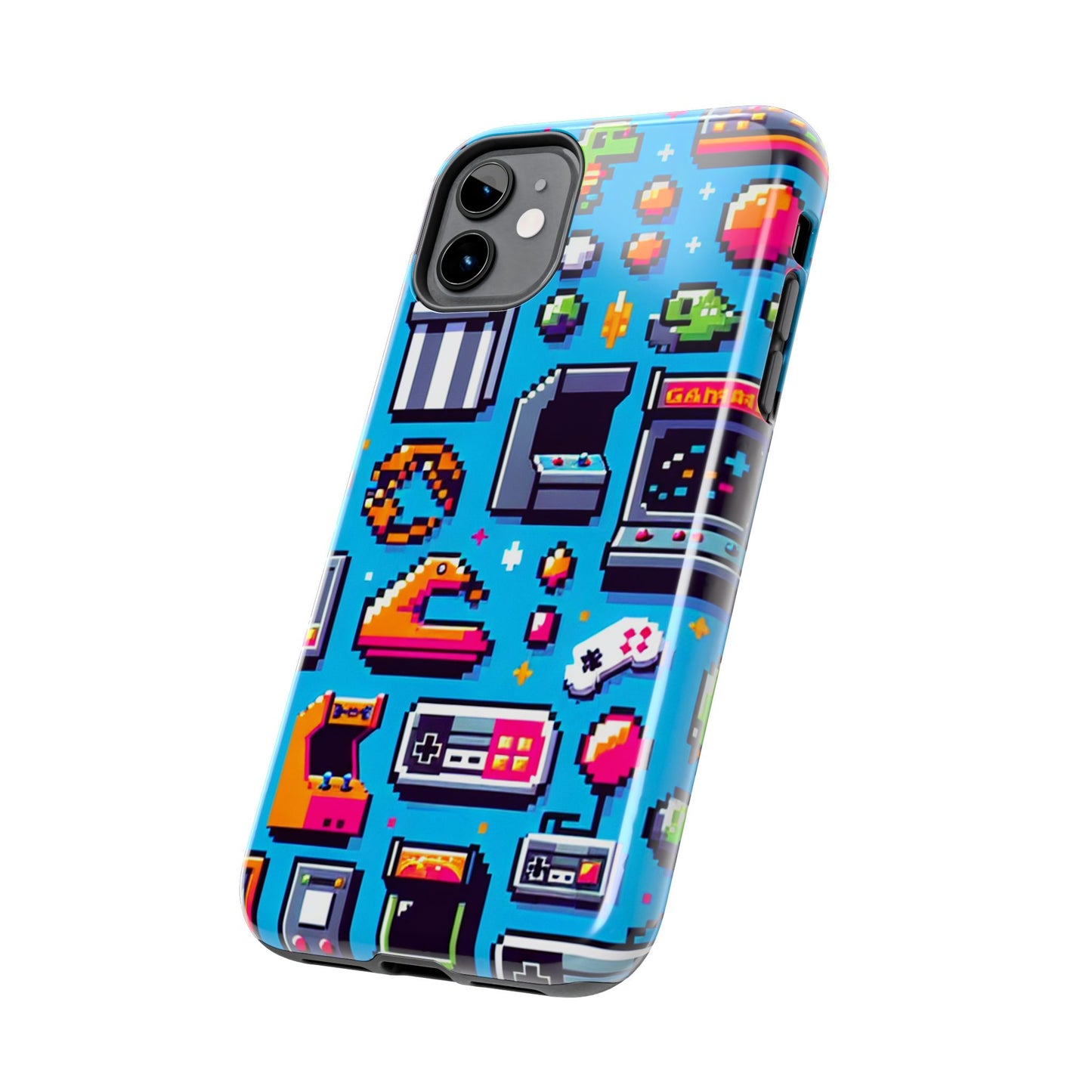 Retro Gaming Tough Phone Case - Pixel Art Design for Gamers - for iPhone