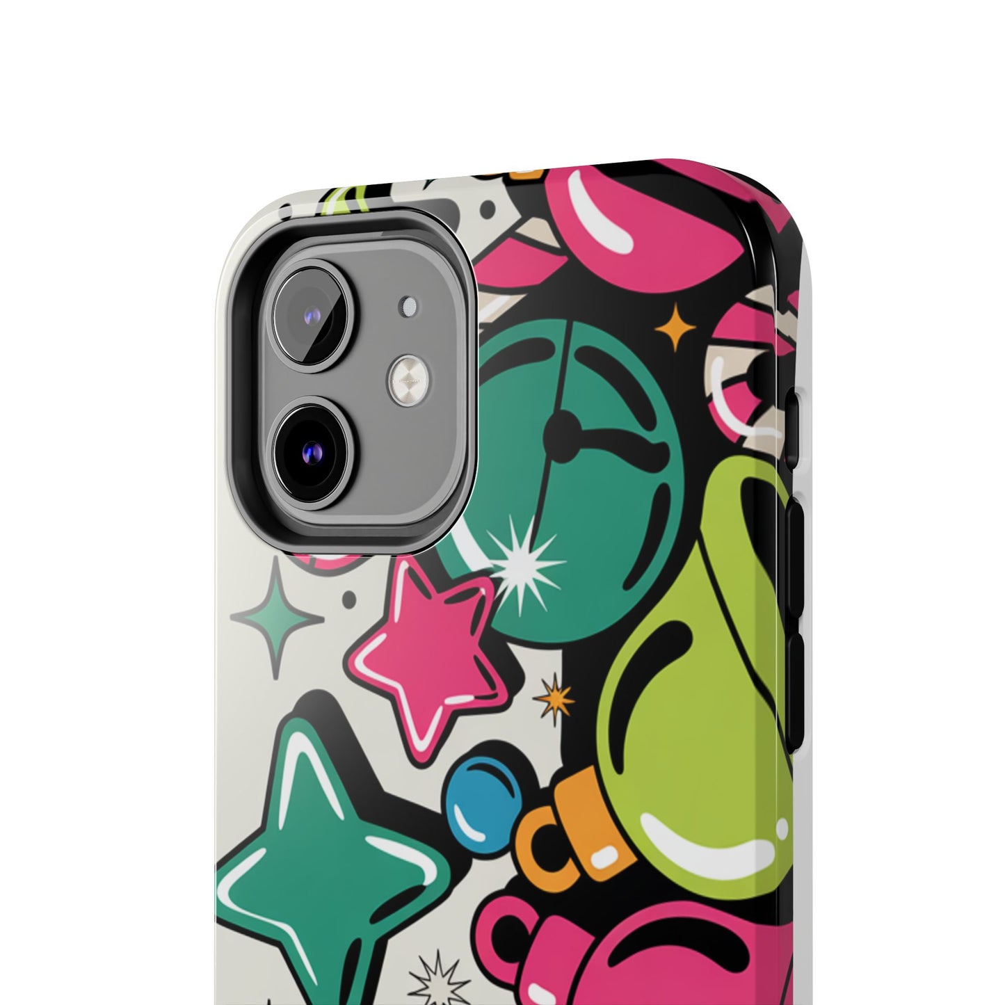 Retro 90's Colorful Bell Pattern Tough Phone Case for iPhones