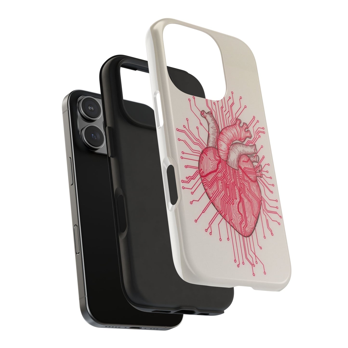 Heart Circuit Tough Phone Case – Unique Tech-Inspired Design for Tech Lovers