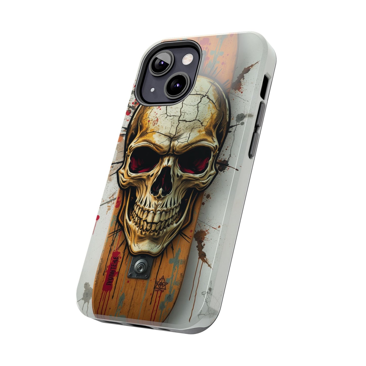 Edgy Skull Tough Phone Case - Durable Protection for Skateboard Enthusiasts