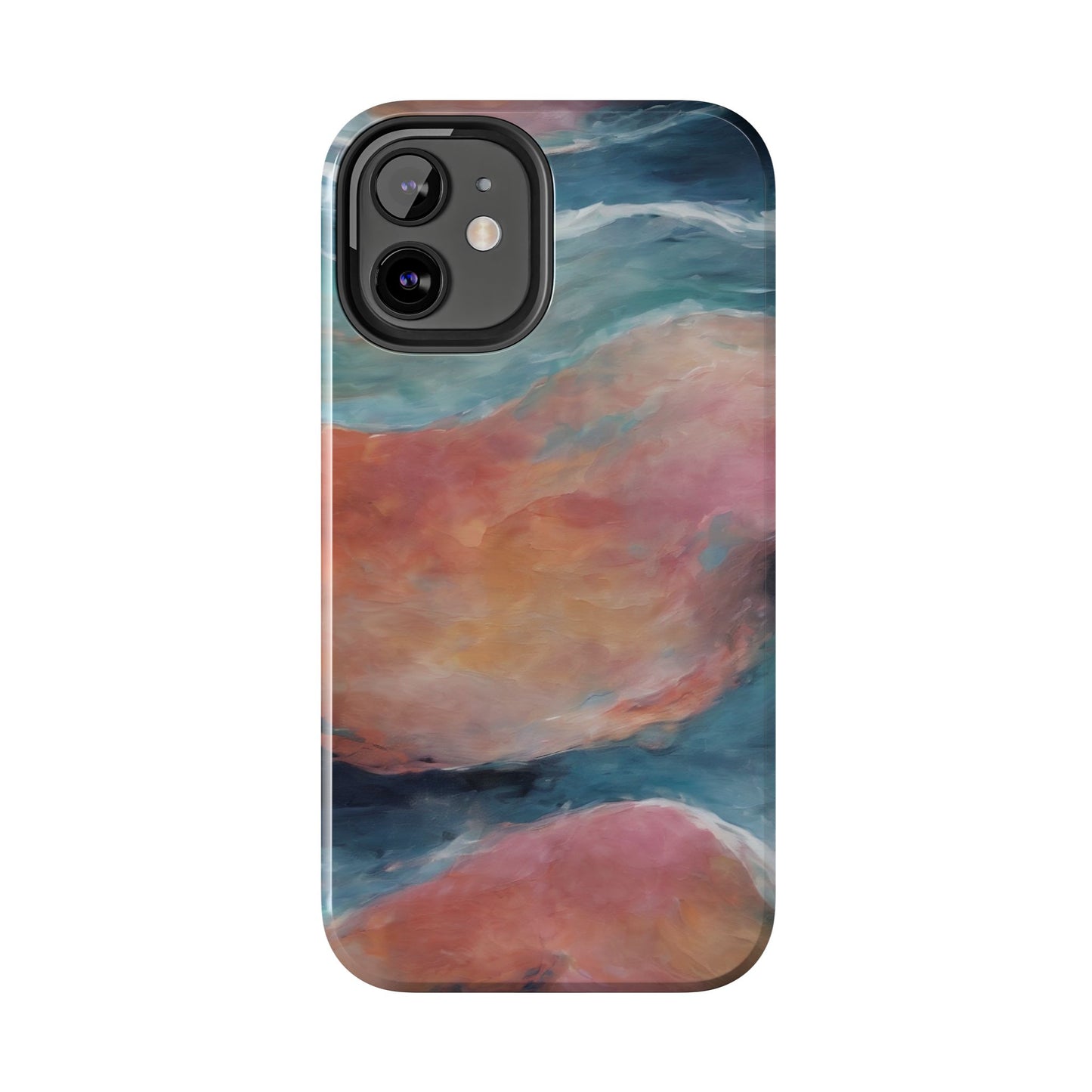 Artistic Painted Sea Tough Phone Case - Abstract Waves Design - for iPhone