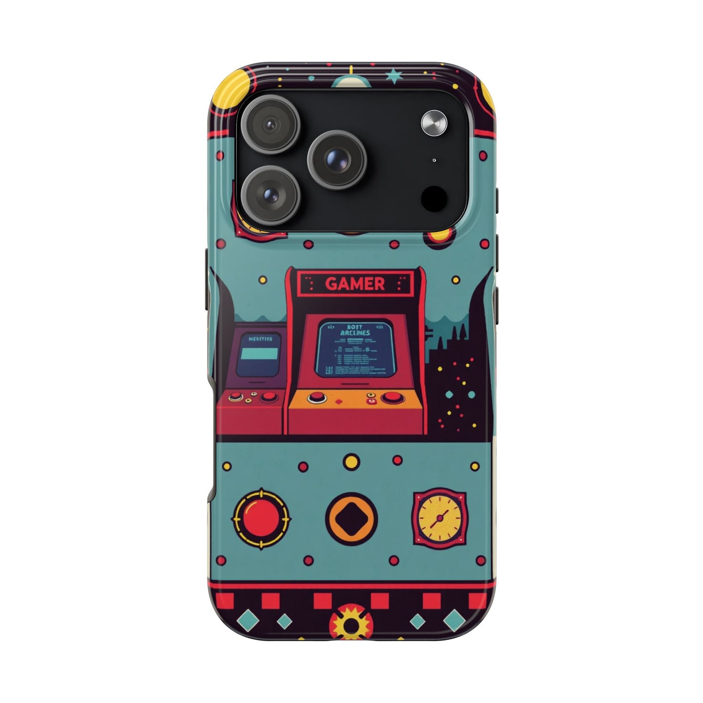 Retro Gamer Tough Phone Case - Vibrant Arcade Design for Gaming Enthusiasts - for iPhone