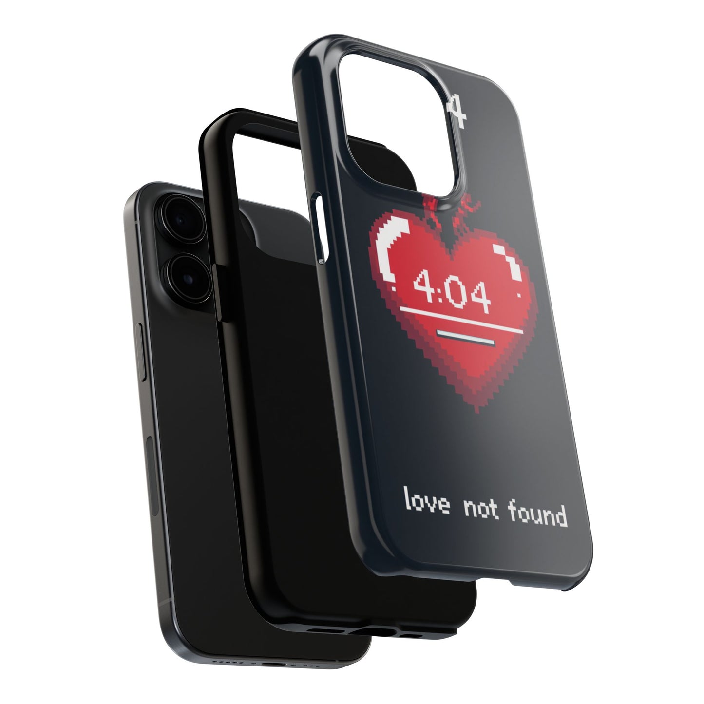 Vintage Pixel Heart Tough Phone Case - "404 Love Not Found" Design