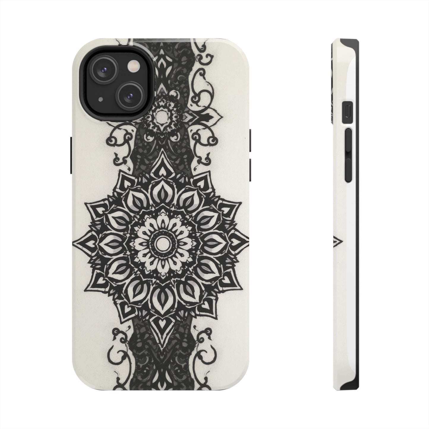 Stylish Tough Phone Cases with Dark Mandala Design - Durable and Unique Protection - for iPhone