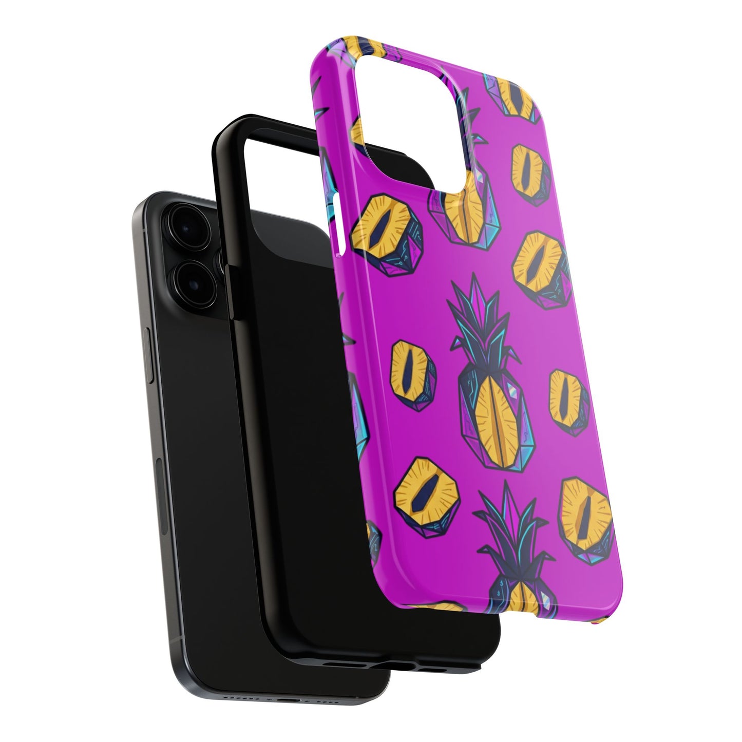 Cyberpunk Origami Pineapple iPhone Case