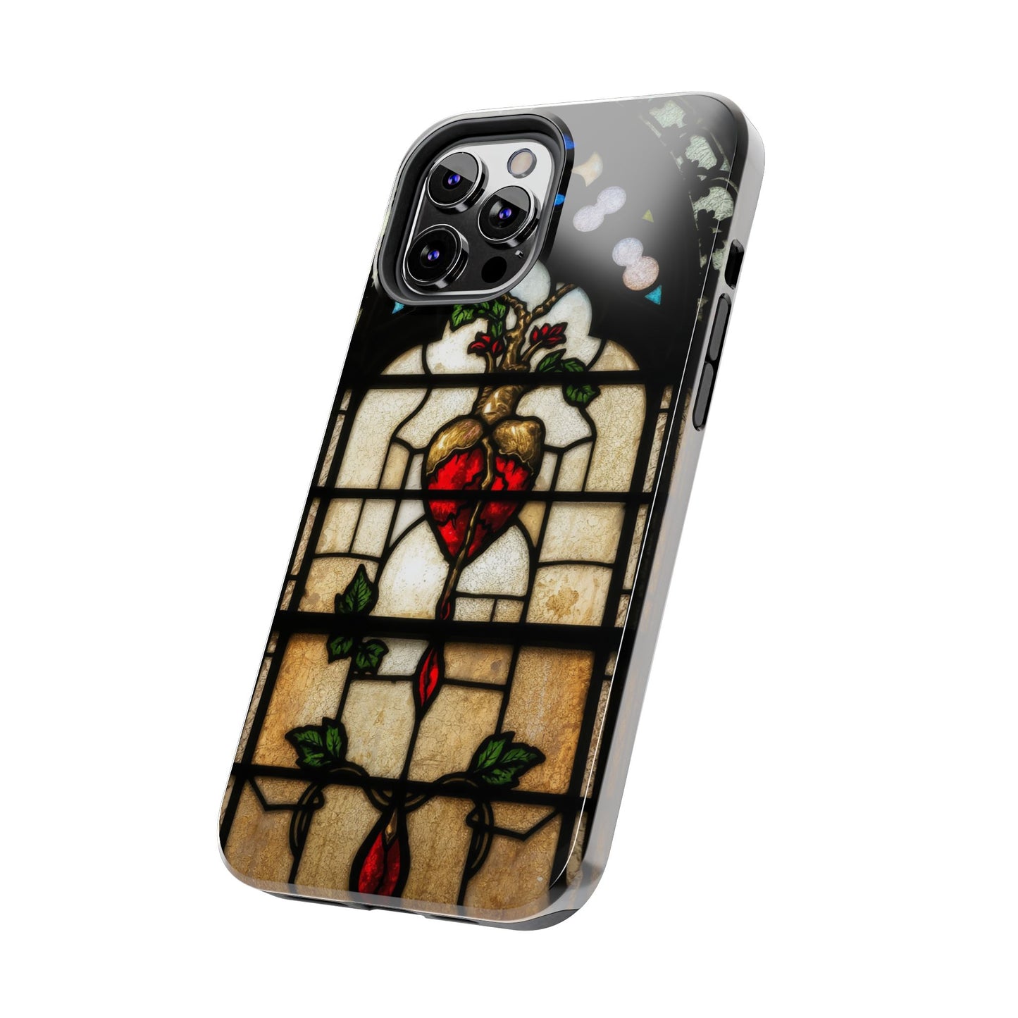 Stained Glass Heart Tough Phone Case - Unique Design for Protection & Style