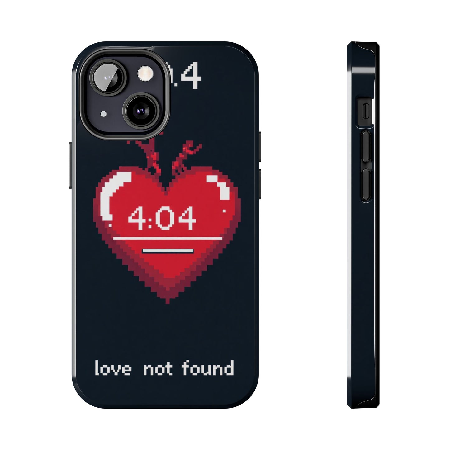 Vintage Pixel Heart Tough Phone Case - "404 Love Not Found" Design