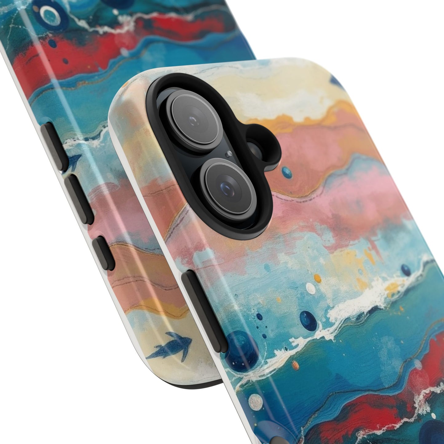 Artistic Tough Phone Case - Vibrant Waves Design for Unique Style