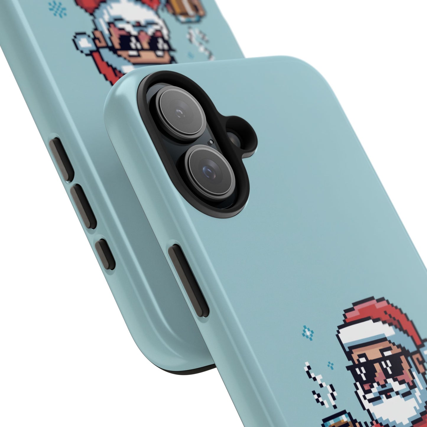 Pixel Art Santa Claus iPhone Case - Festive Tough Case with 'Be Good' Design