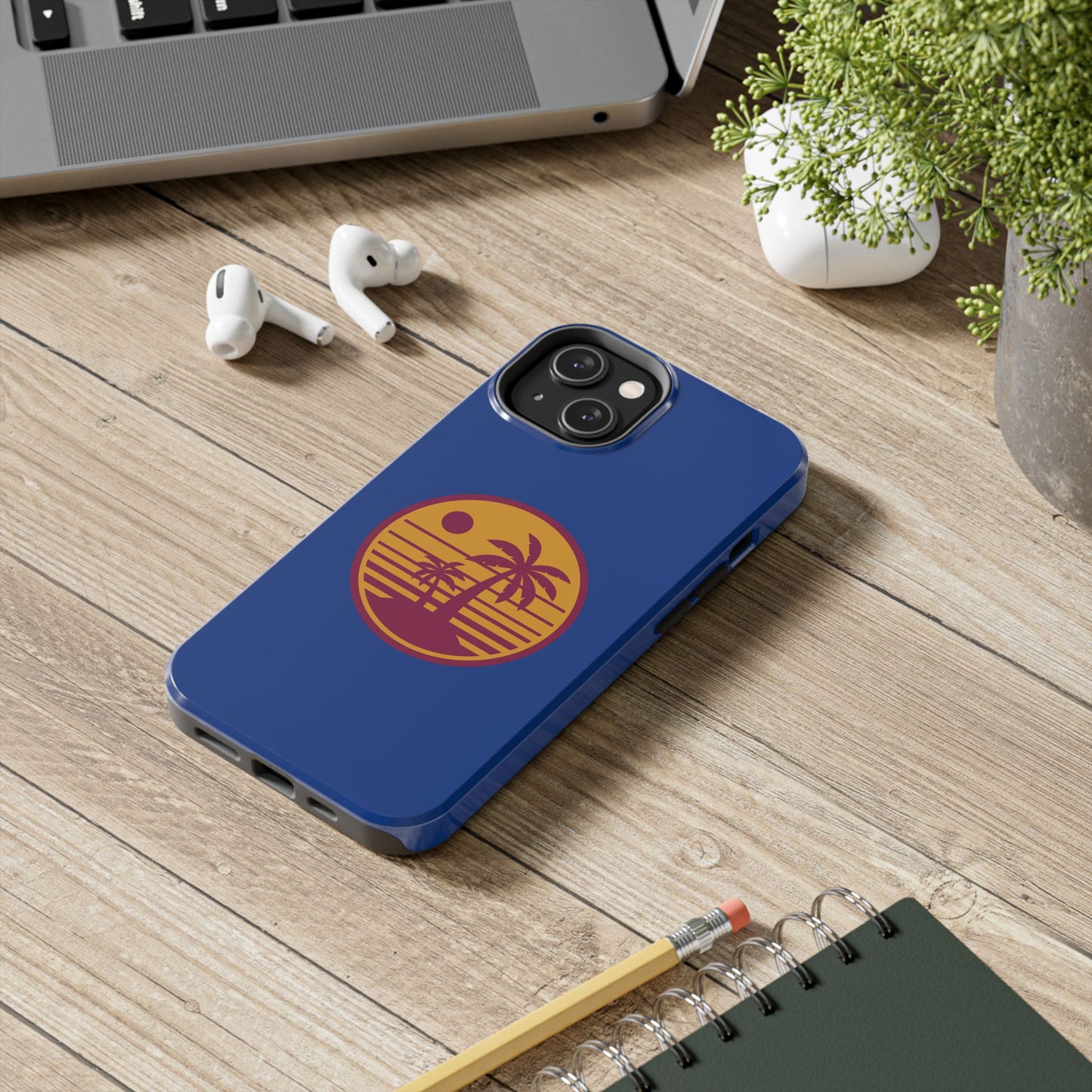 Retro Sunset Tough Phone Case - Vibrant Beach Vibes for Summer Adventures - for iPhone