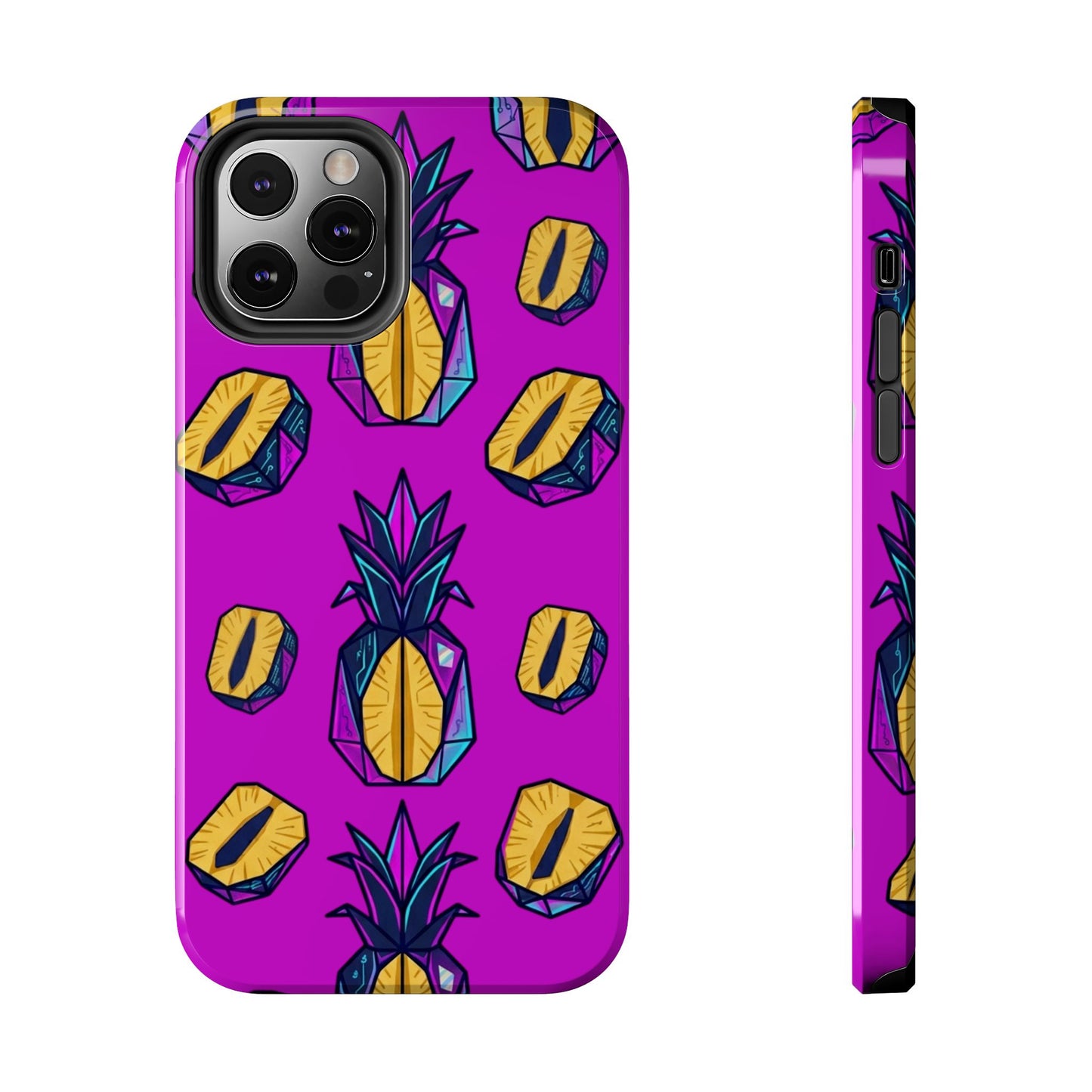 Cyberpunk Origami Pineapple iPhone Case