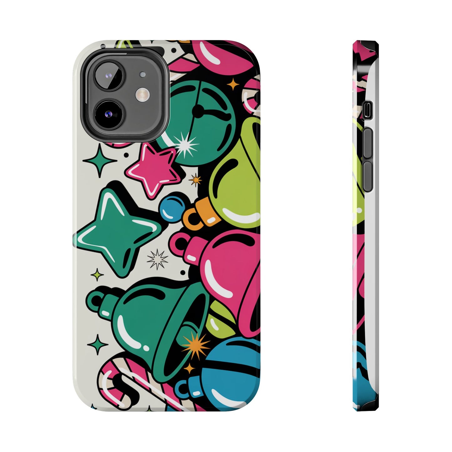 Retro 90's Colorful Bell Pattern Tough Phone Case for iPhones