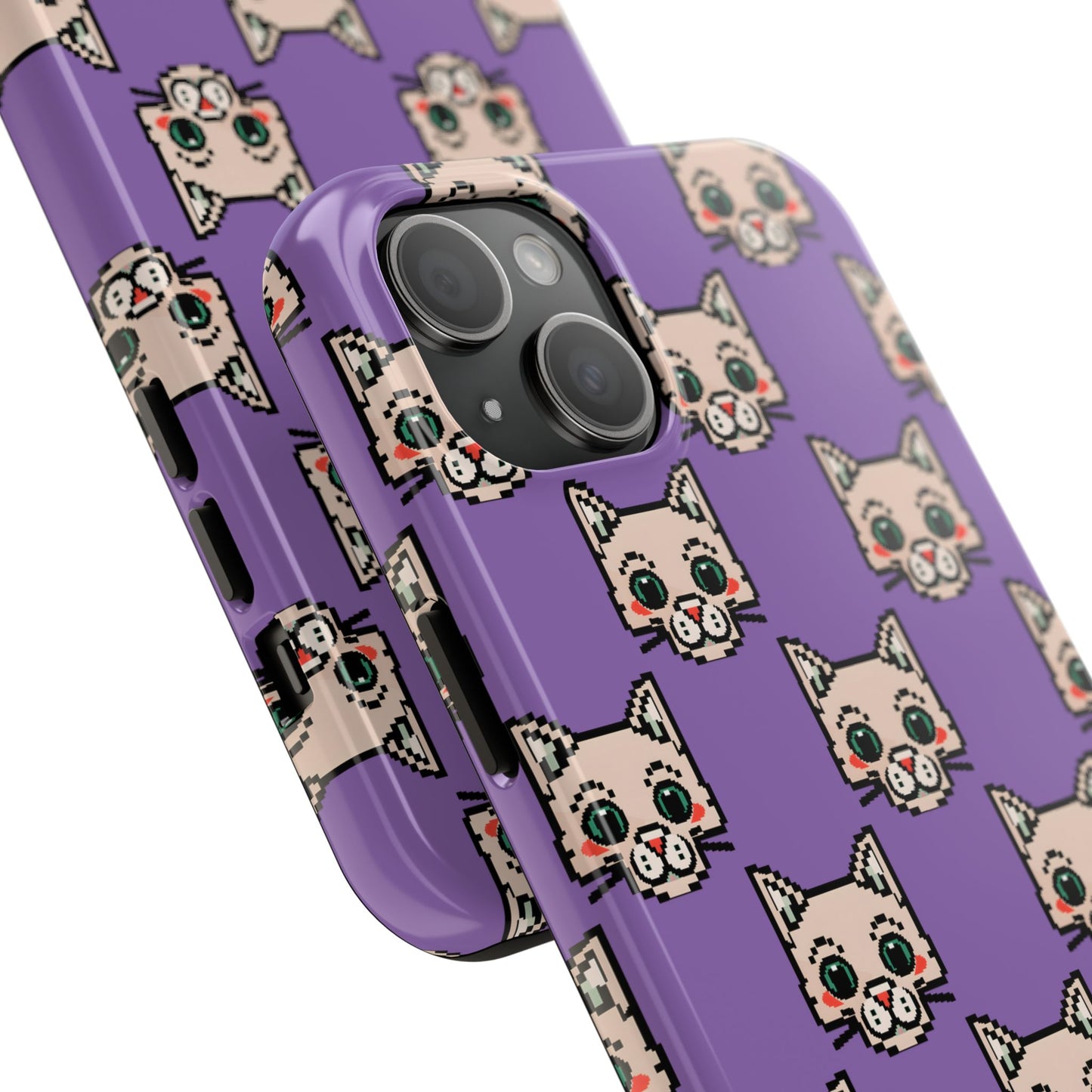 Cute Pixel Cat Tough Phone Case – Fun and Durable Protection for Cat Lovers - for iPhone