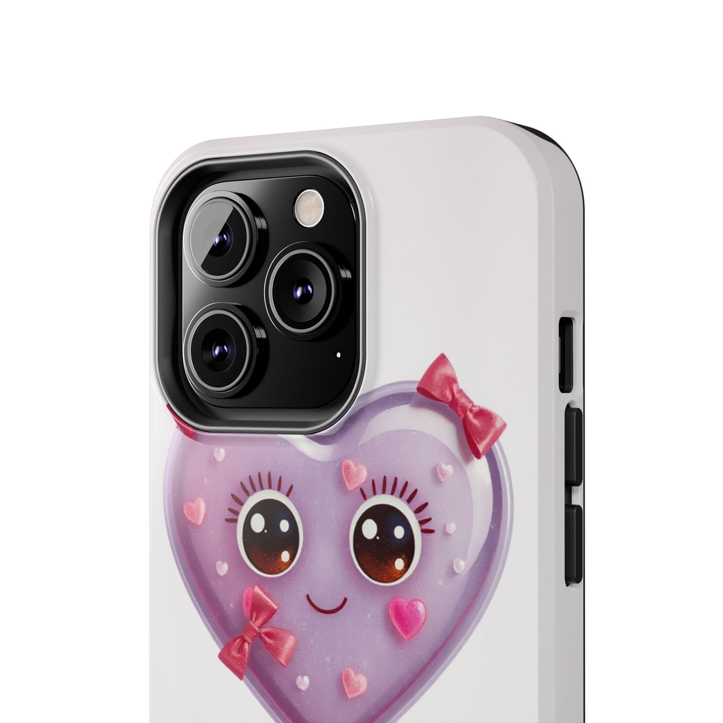 Cute Heart Lollipop Tough Phone Case - Adorable Protection for Candy Lovers