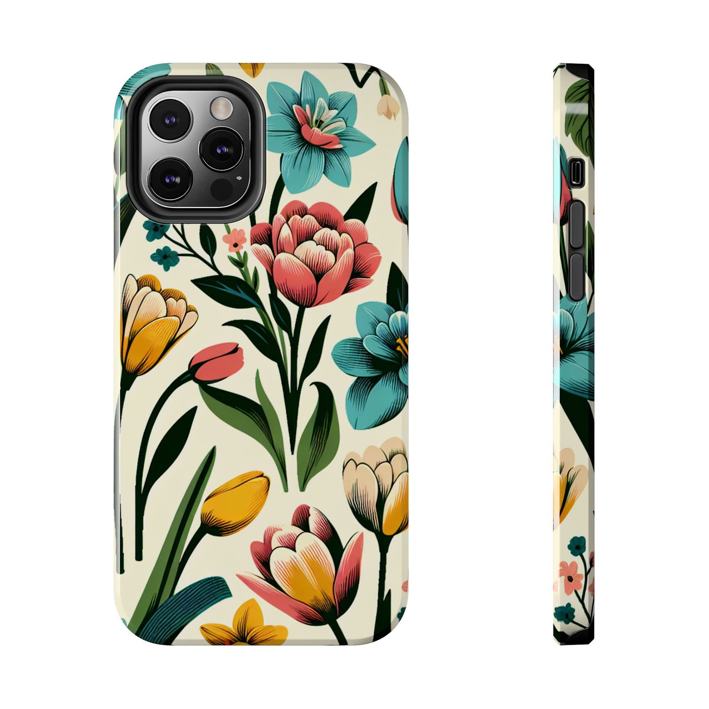 Floral Tough Phone Case - Vibrant Flower Design for Stylish Protection - for iPhone