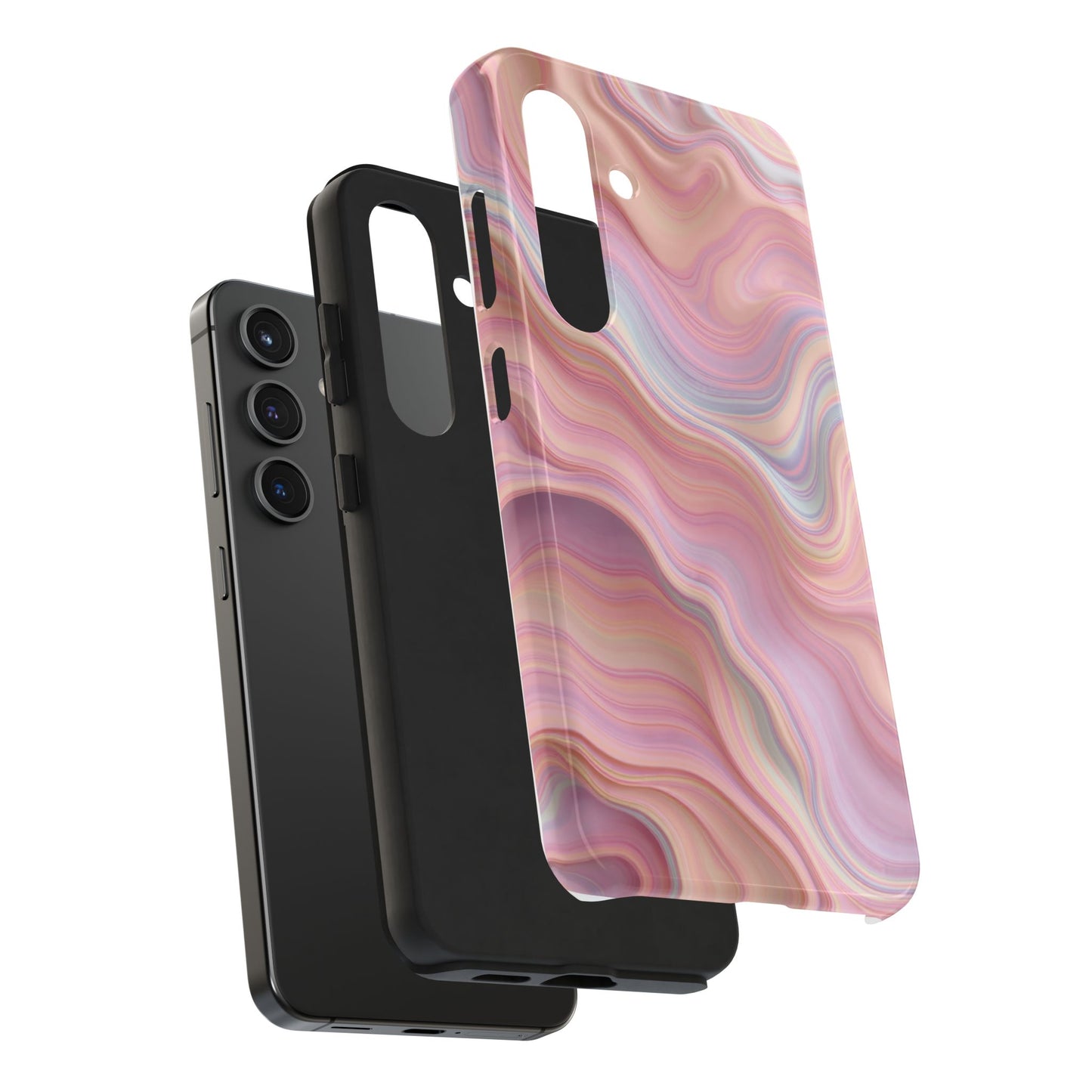 Stylish Tough Phone Cases - Abstract Pink Marble Design