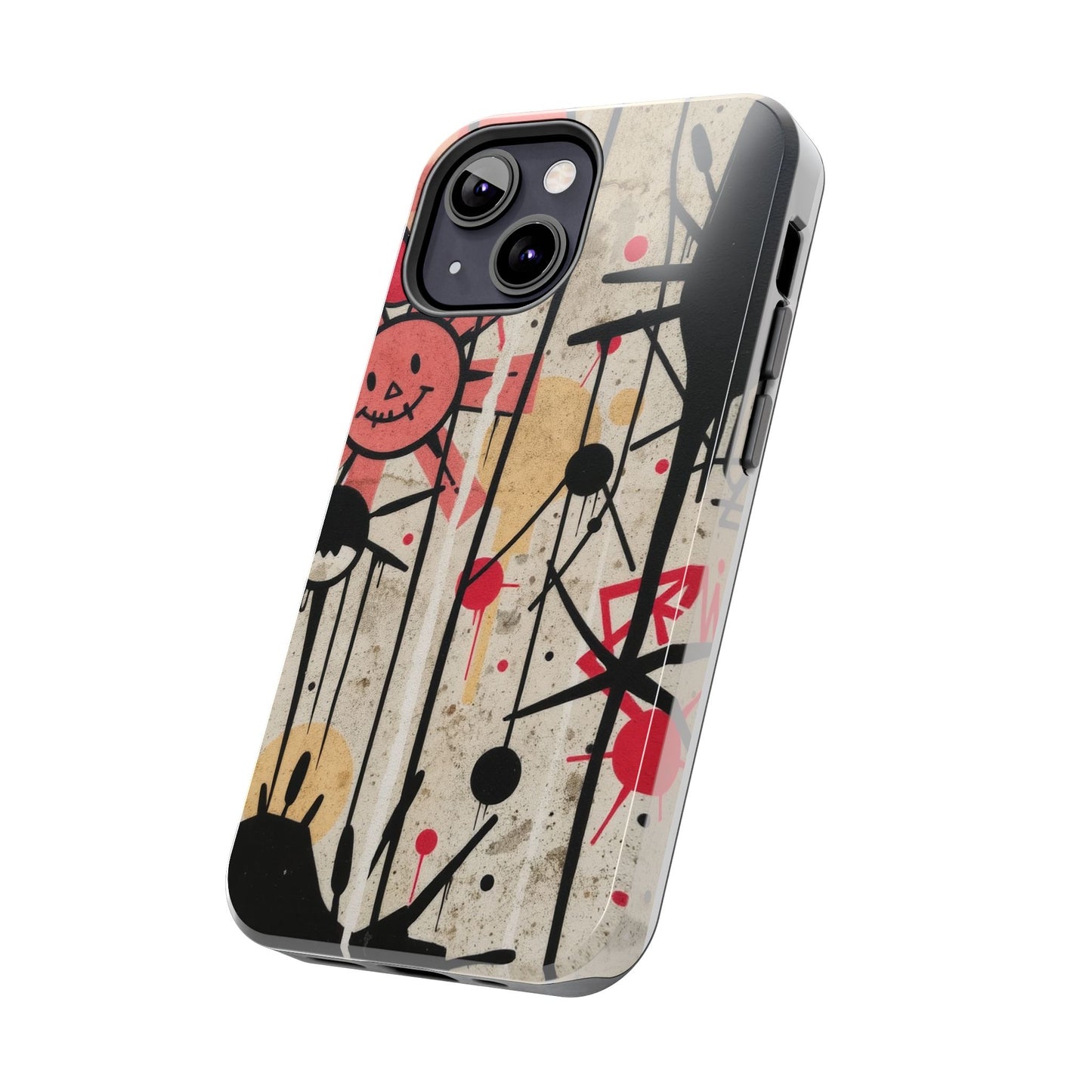 Artistic Tough Phone Case - Abstract Fun Grafitti Design for Protective Style - for iPhone