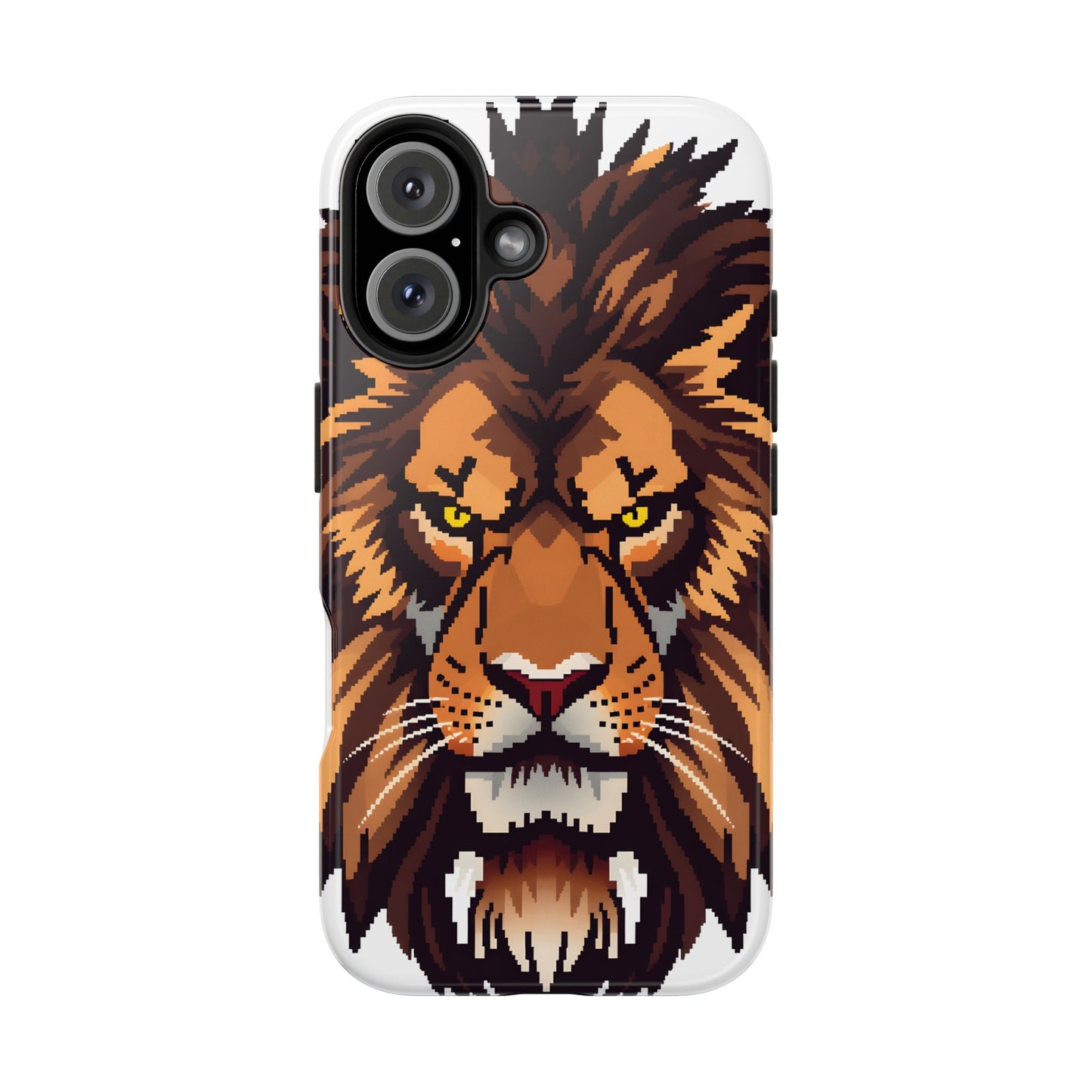 Fierce Pixelated Lion Tough Phone Case - Durable Design for Animal Lovers - for iPhone