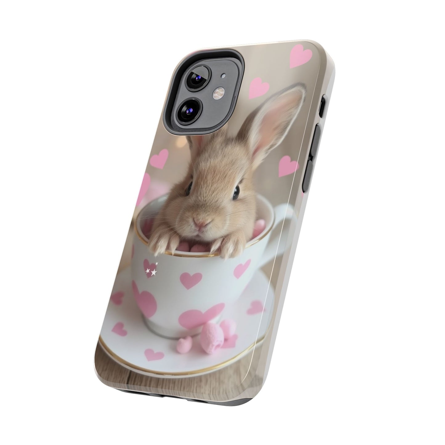 Adorable Bunny Phone Case with Heart Design - Cute Gift for Animal Lovers