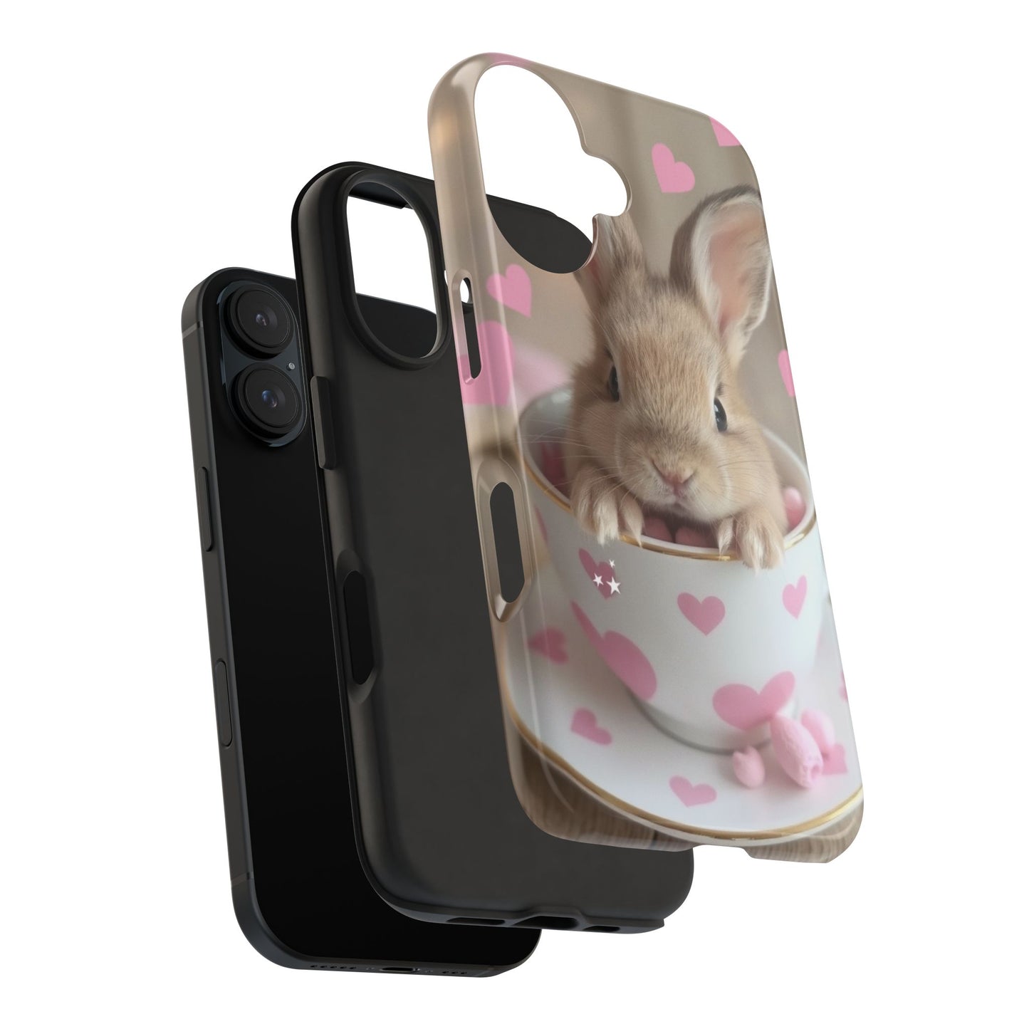 Adorable Bunny Phone Case with Heart Design - Cute Gift for Animal Lovers