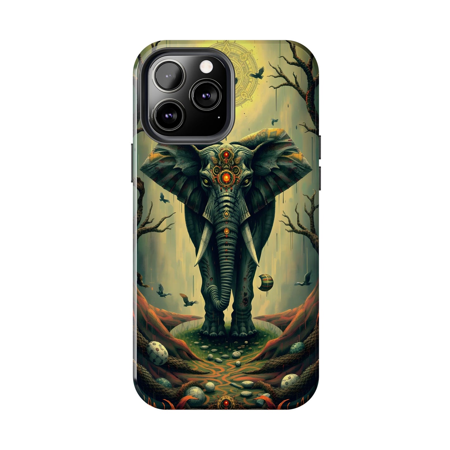 Mystical Forest Elephant Tough Phone Case | Vibrant Design for Nature Lovers - for iPhone