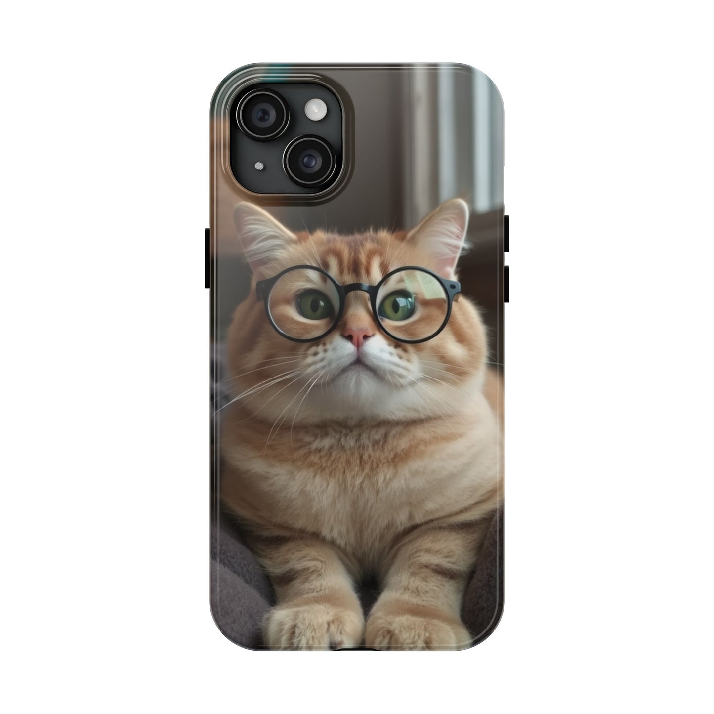 Cute Cat Glasses Tough Phone Case - Fun & Stylish Protection for Cat Lovers