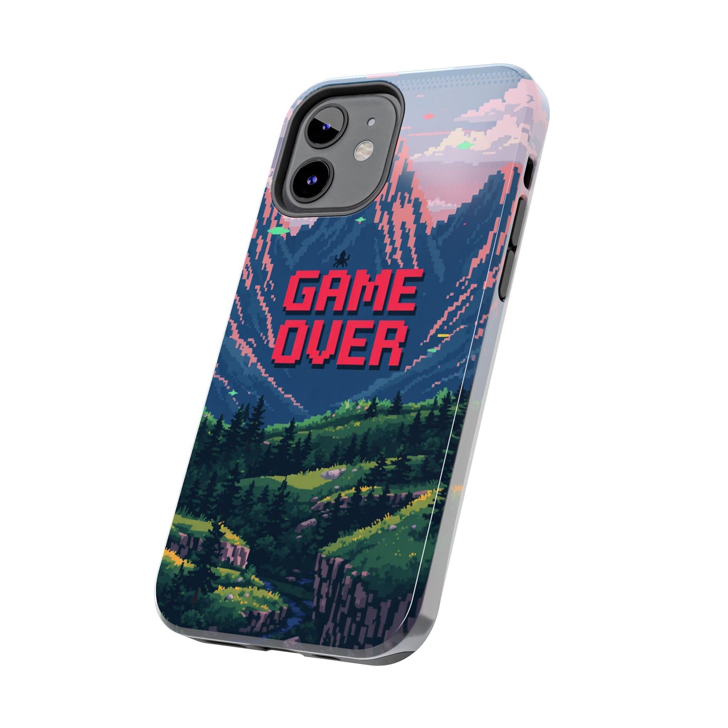 Pixel Art Tough Phone Case - 'Game Over' Design for Gamers