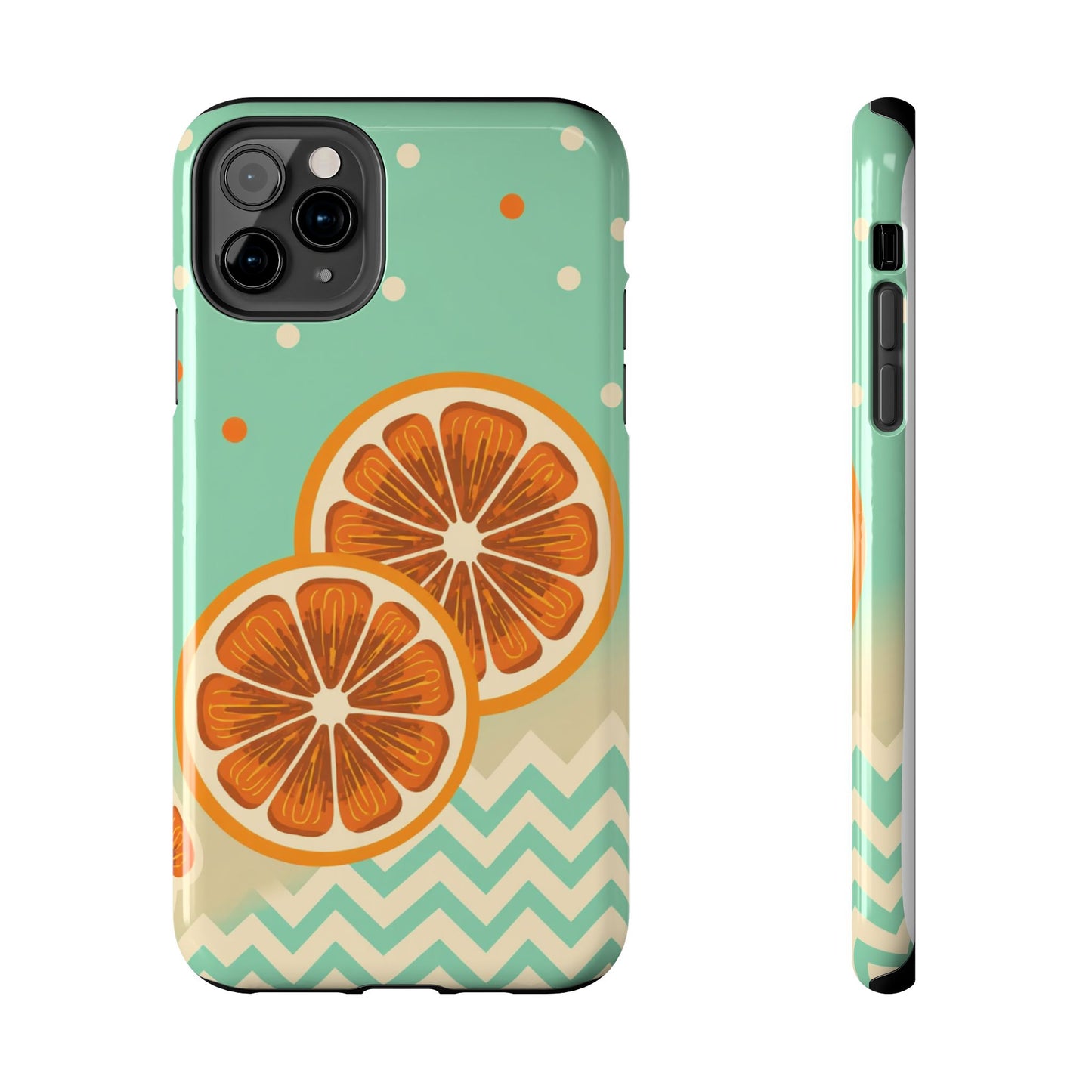 Citrus Vibe Tough Phone Case - Fun Orange Slice Design