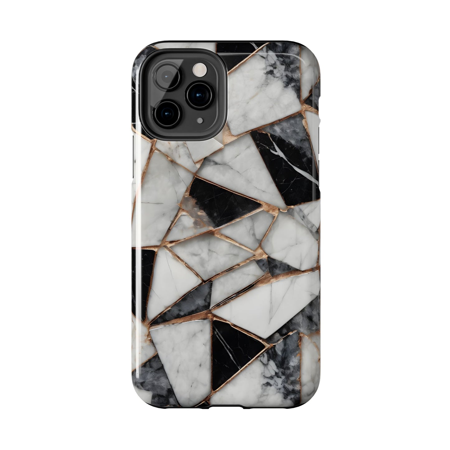 Elegant Marble Tough Phone Case - Stylish Protection for iPhone